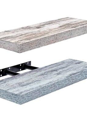 New Floating Shelves - 2 Pack 16 Inch Rustic & Blue Wall Shelves for Bedroom